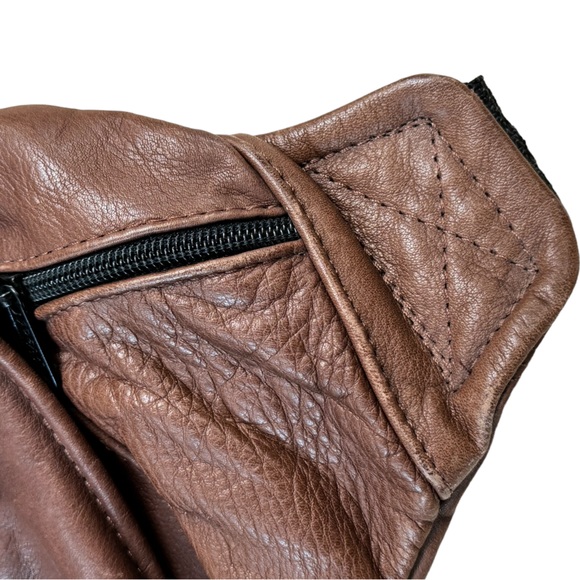 Vintage High End Brown Leather Dominis Pello Hip Pack Fanny Pack MINTY Rare Bag - Picture 6 of 9
